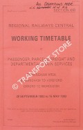 Book cover of Working Timetable of Passenger, Parcels, Freight and Departmental train services - Section CC - Birmingham Area; Birmingham to Hereford; Oxford to Worcester - 28 September 1992 to 16 May 1993 by British Railways - Regional Railways Central